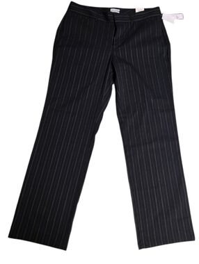 Dockers Women's Black Pin Stripe Straight Leg Ideal Fit Pants Size 12